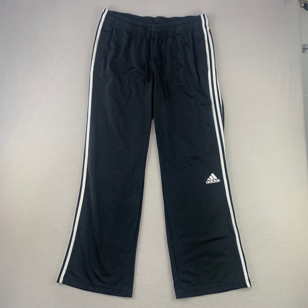 adidas Track Pants Mens XL Black Classic 3-Stripe Athletic‎ Sweatpants Jersey